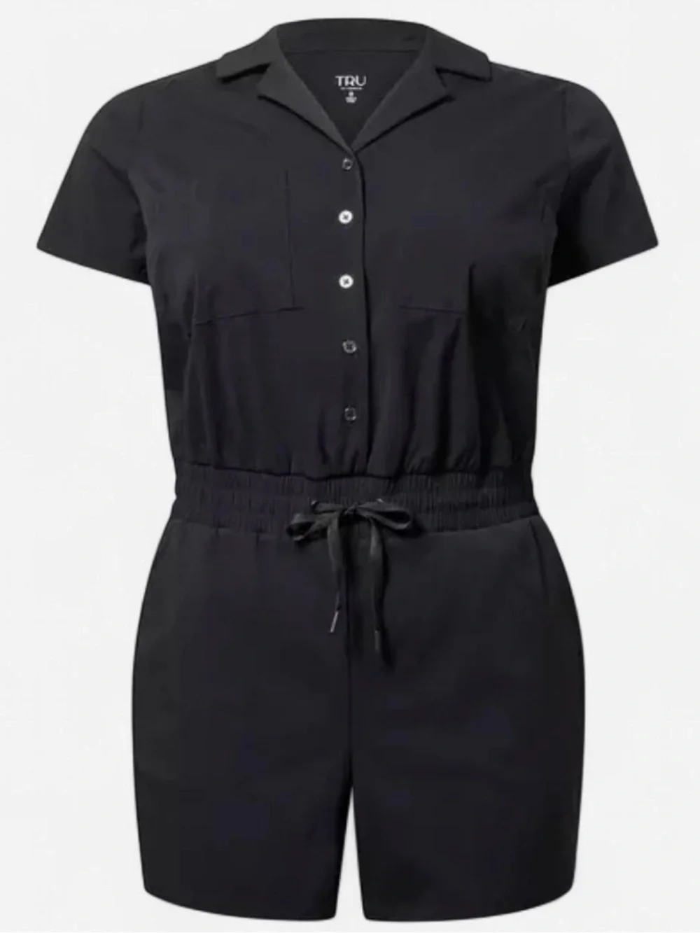 Torrid TRU Black Ripstop Active Romper with pockets
